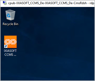 CCMS Desktop icon inside Remote Desktop Connection