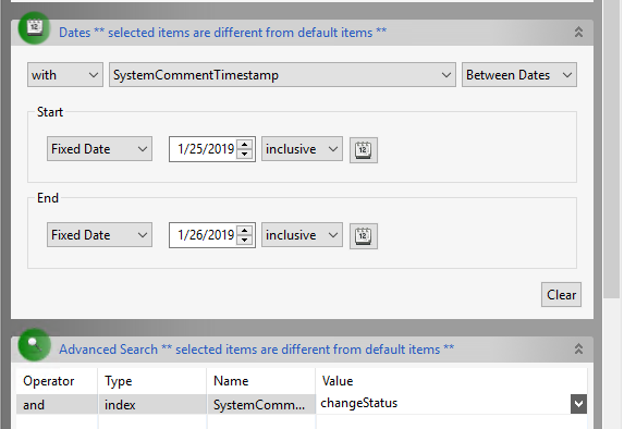 Advanced Search for Last Mod By Index Change