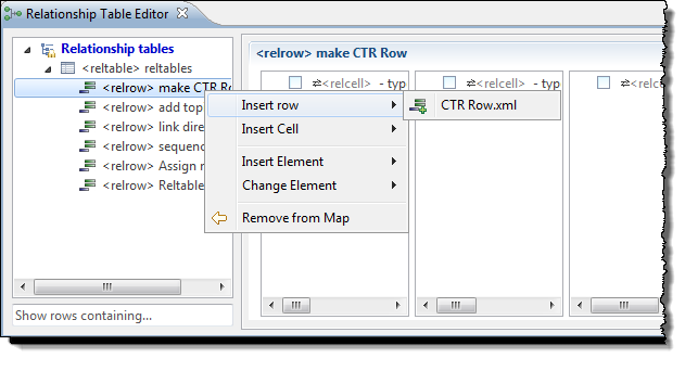 add typed reltable row