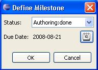 Define Milestone dialog