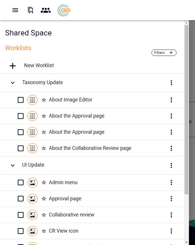 Worklists side panel