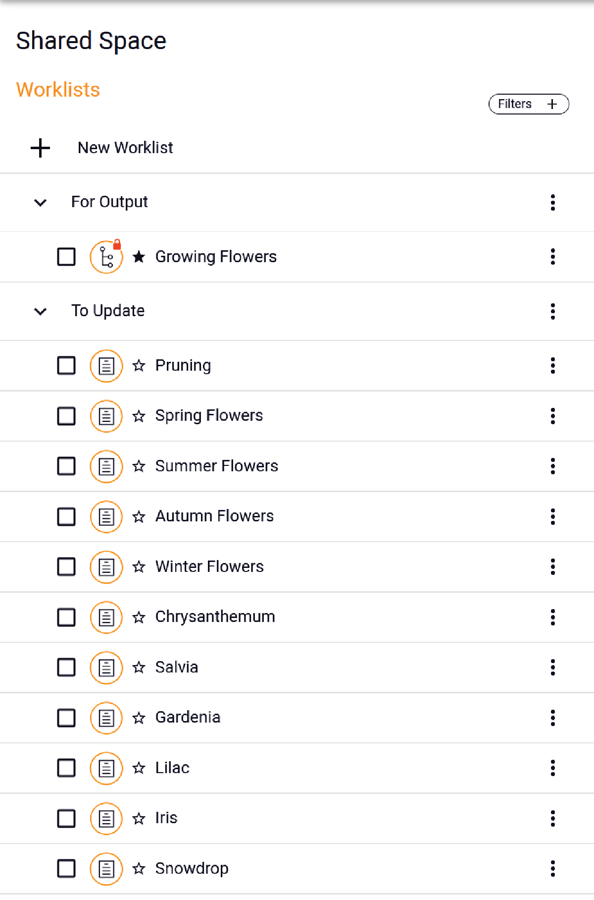 Worklists サイドパネル