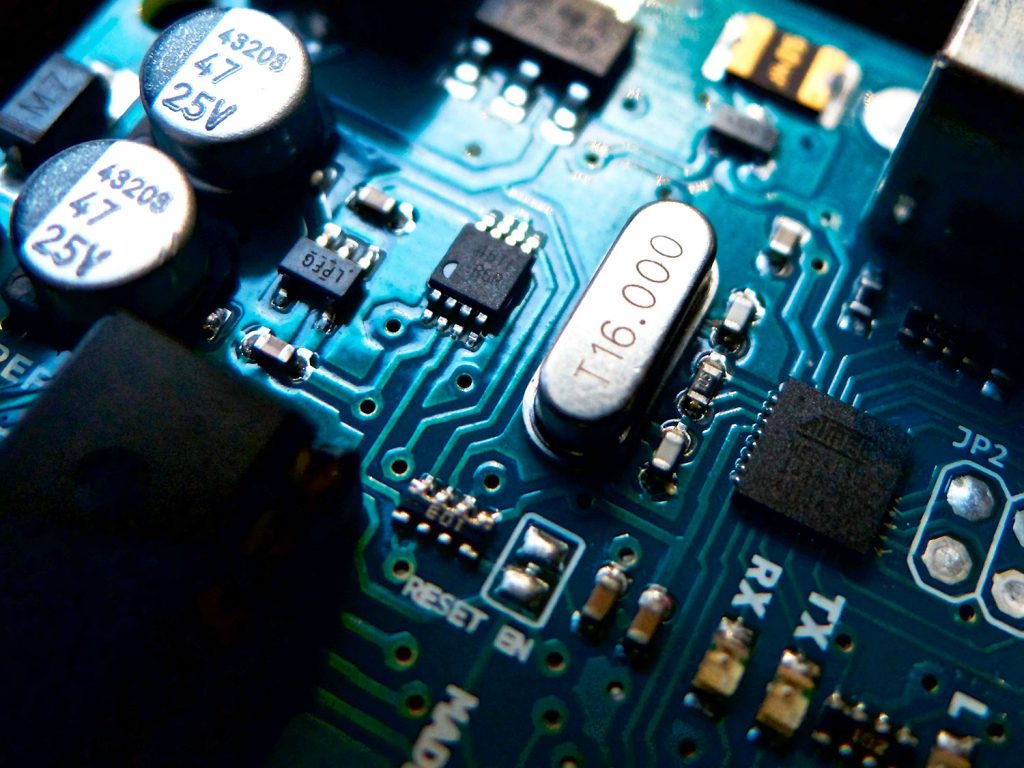 Close up on a circuit board
